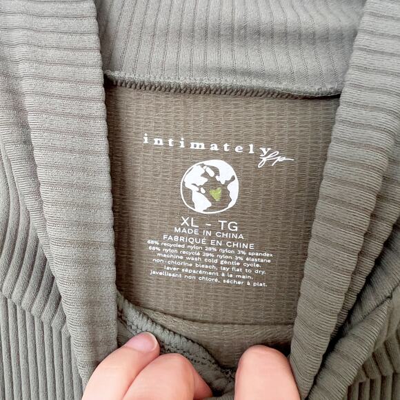 [Free People] Army Green XYZ Bodysuit Long Sleeve Ribbed Turtleneck NWT Sz L/XL - Picture 10 of 12